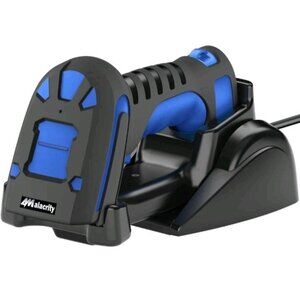Alacrity Upgraded 2D Industrial Barcode Scanner w/Wireless Charging Stand Blue